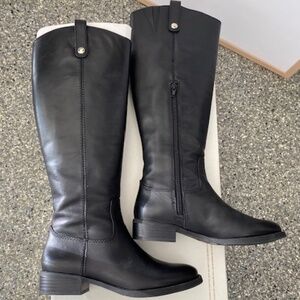 I.N.C. Black Leather Leather Knee High Boots Excellent condition